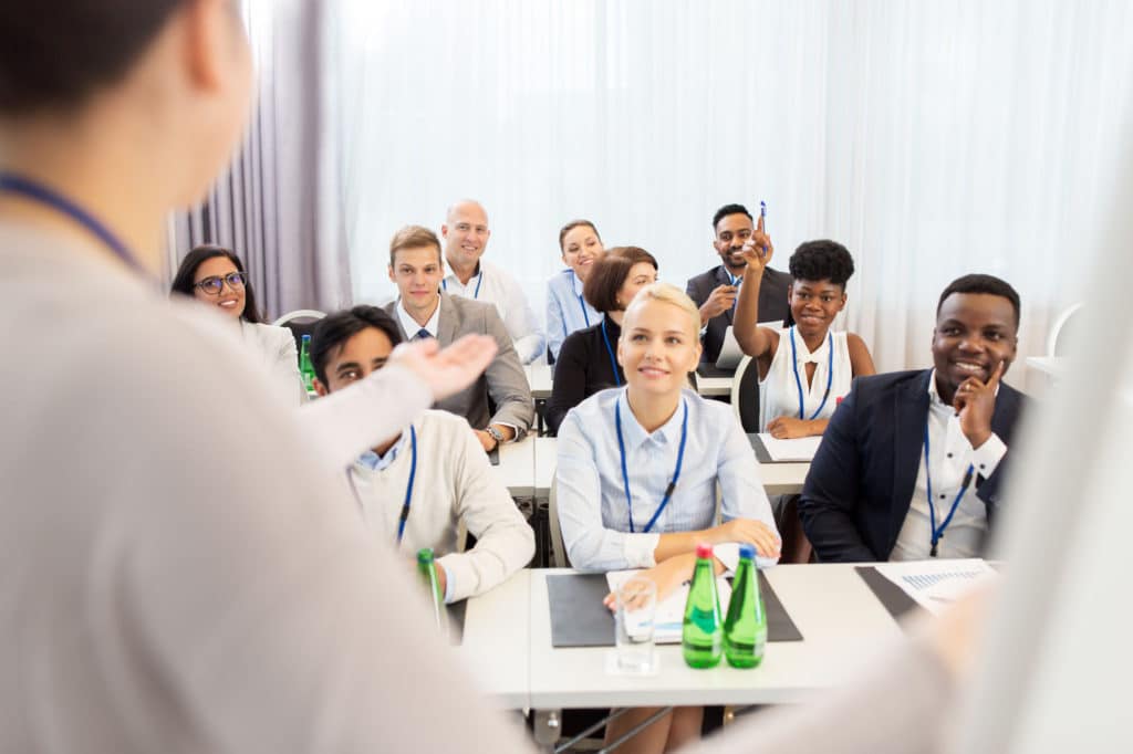 real estate agents attending class