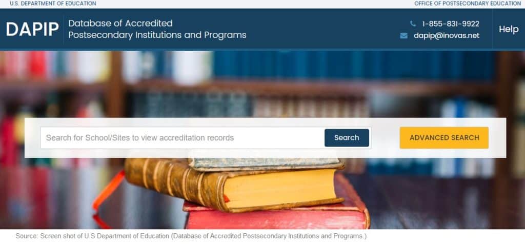 Database of Accredited Postsecondary Institutions and Programs