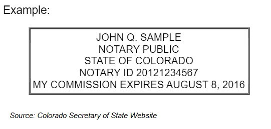 Colorado Notary Stamp Example