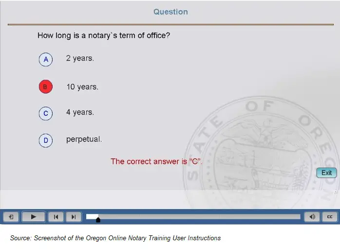 Oregon online notary training user instructions
