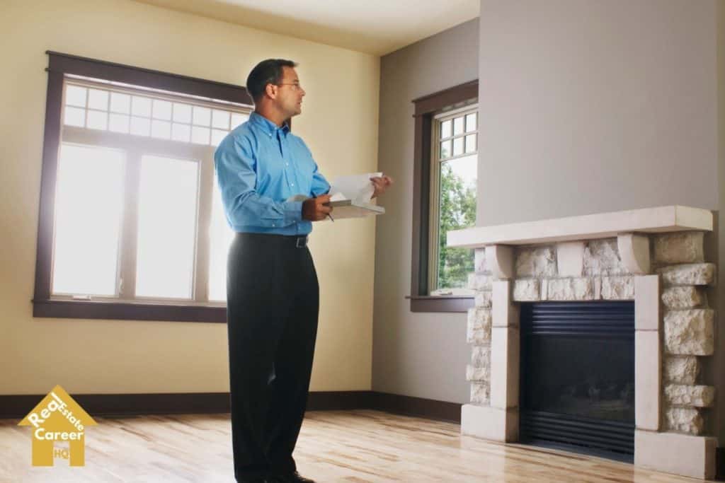 Field inspector inspecting residential property