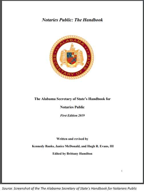 The Alabama Secretary of State’s Handbook for Notaries Public 