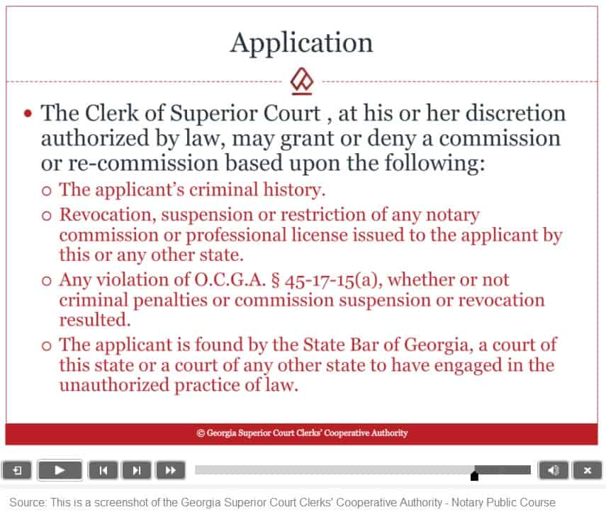 Georgia Superior Court Clerk's Cooperative Authority- Notary Public Course