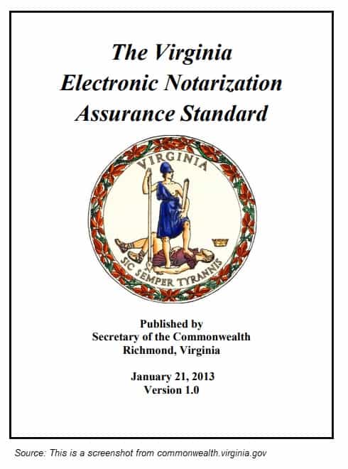 The Virginia Electronic Notarization Assurance Standard