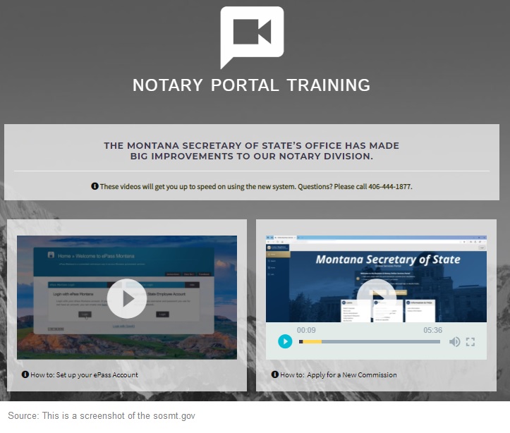 Montana Notary Portal Training