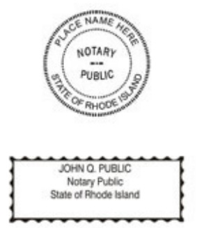 Rhode Island Notary Stamp Sample