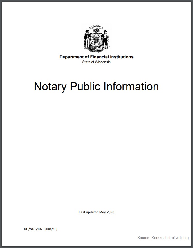 Wisconsin Notary Public Information Publication