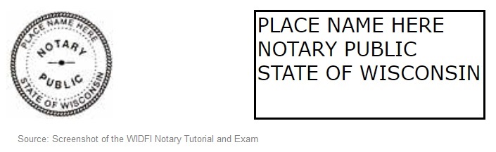 Wisconsin notary seal sample