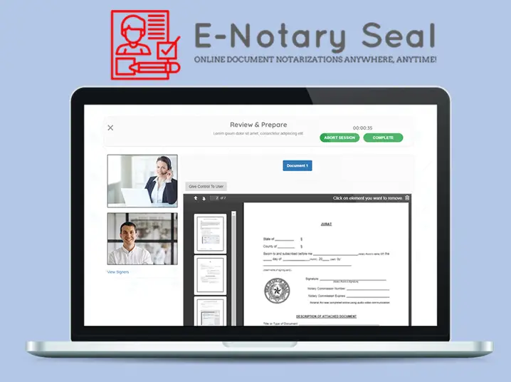 E-Notary Seal, remote online notarization