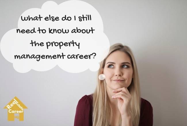 A lady thinking about the property management career