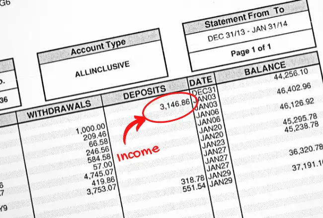 Property manager income verification -bank statement